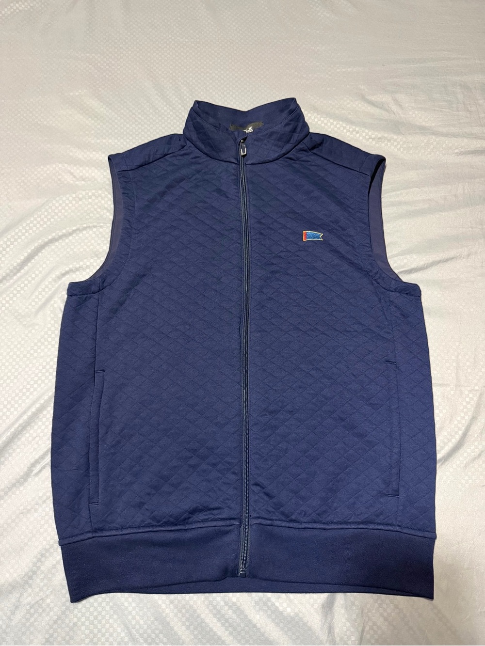 Size M - RLX Ralph Lauren Men's Quilted Full-Zip Golf Vest Navy Blue